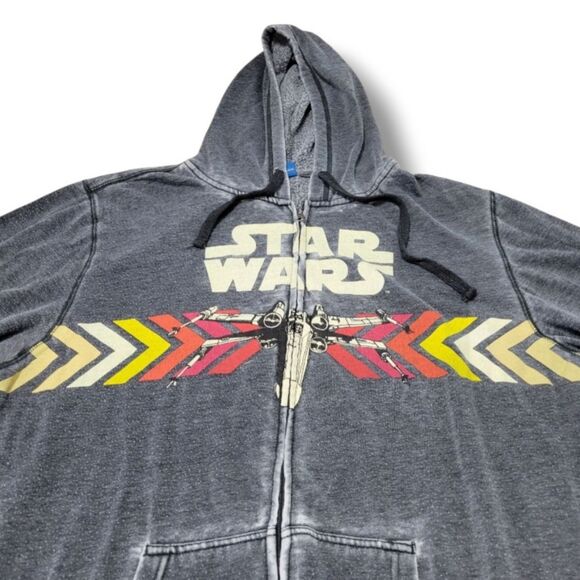 Star Wars Sweatshirt Size XXL Star Wars X-Wing Starfighter Jet Full Zip Hoodie - Picture 3 of 7